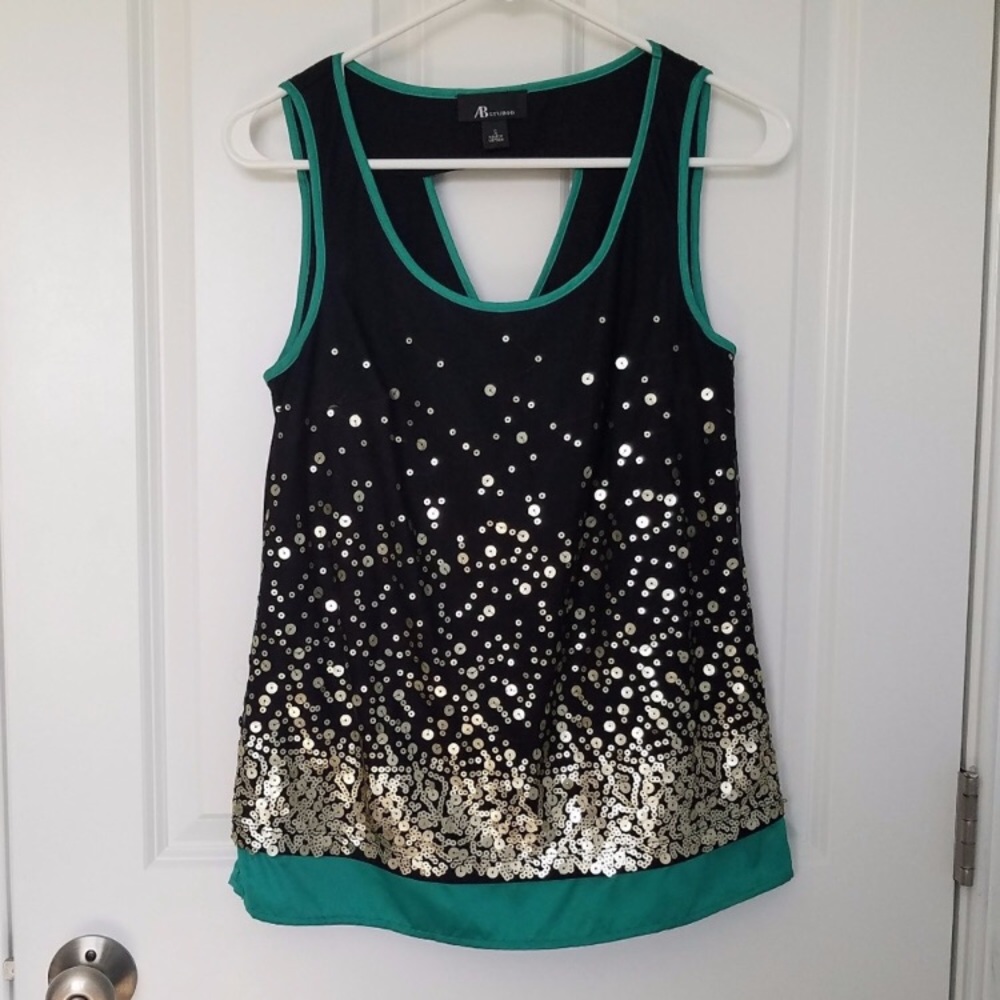 Classy AB Studio Sequin Satin-like Tank Top S/Med